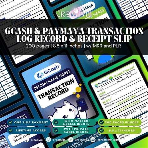 Gcash and Paymaya Slip/Receipt and Transaction Record .